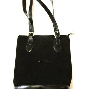 GUCCI STYLE BLACK SUEDE BUCKETBAG